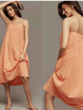 Free People Peach Slip Midi Dress